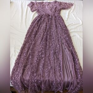 Baltic Born Marseille Embossed Maxi Dress Lavender Size Large (NEW - Never worn)